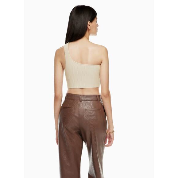 Aritzia Babaton Command Faux Leather Pants Size 12 Brown Python - Picture 2 of 16